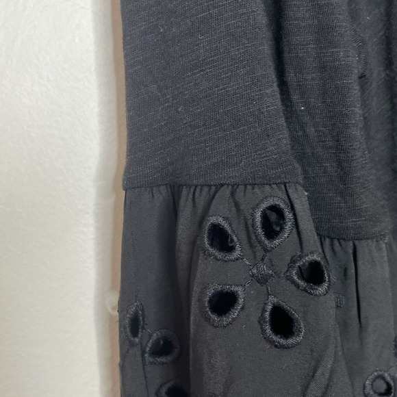 Torrid Eyelet Lace Ruffled Top Black Womens 1X Blouse Dark Romantic Fairy Grunge - Picture 4 of 8